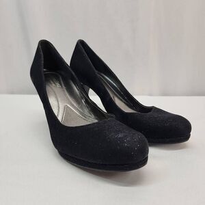 Naturalizer Size 8.5 'Lennox' Round Toe Dress Pumps Black Glitter A